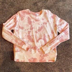 Time and Tru Pink Tie Dye Long Sleeve Crewneck Sweatshirt Small NWOT